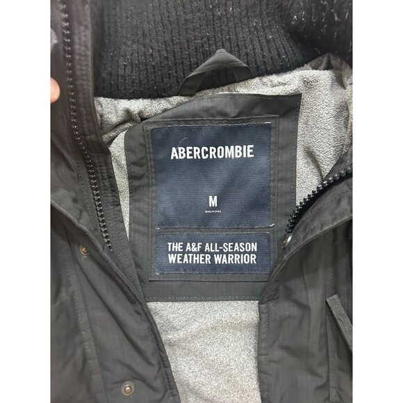 Abercrombie Fitch All Season Weather Warrior Hooded Parka Coat Women's M Black - Picture 2 of 10